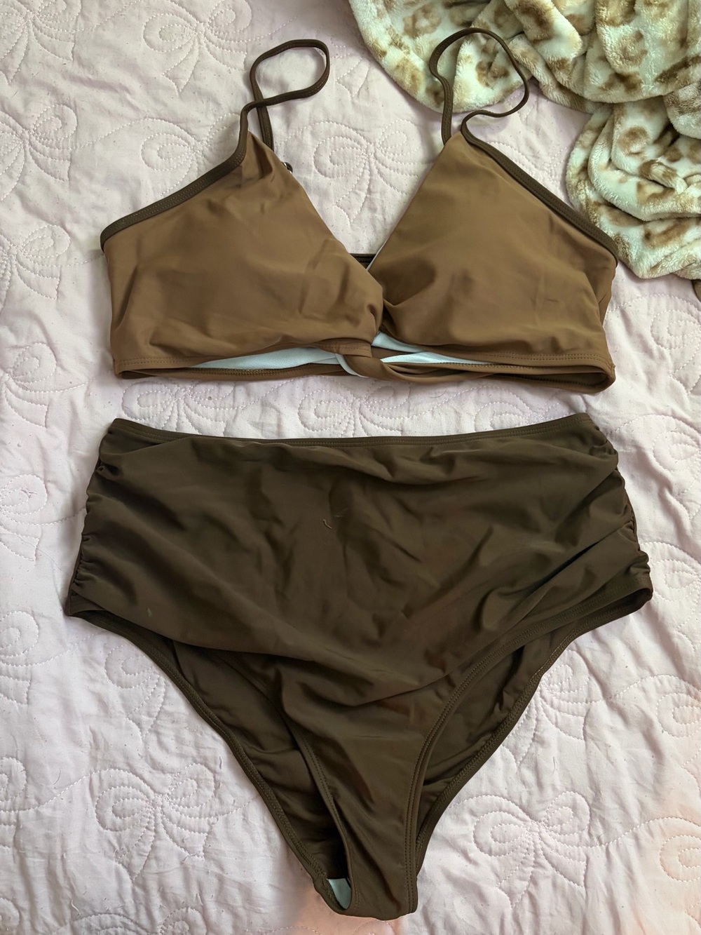 Women’s High-Waist Brown Bikini Set